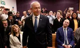   The Israeli Prime Minister Benjamin Netanyahu on December 10, 2024 during a hearing at a trial in Tel Aviv on accusation of corruption.