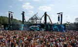 Image of Tomorrowland, the festival in Belgium where a flag of an Israeli military unit was waved. Photo Omar Havana/AP   