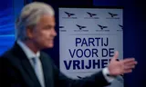 Geert Wilders (PVV) on 26 May with the announcement of new asylum measures during a press conference. His 'ten -point plan' led to the fall of the cabinet. Photo Bart Maat 