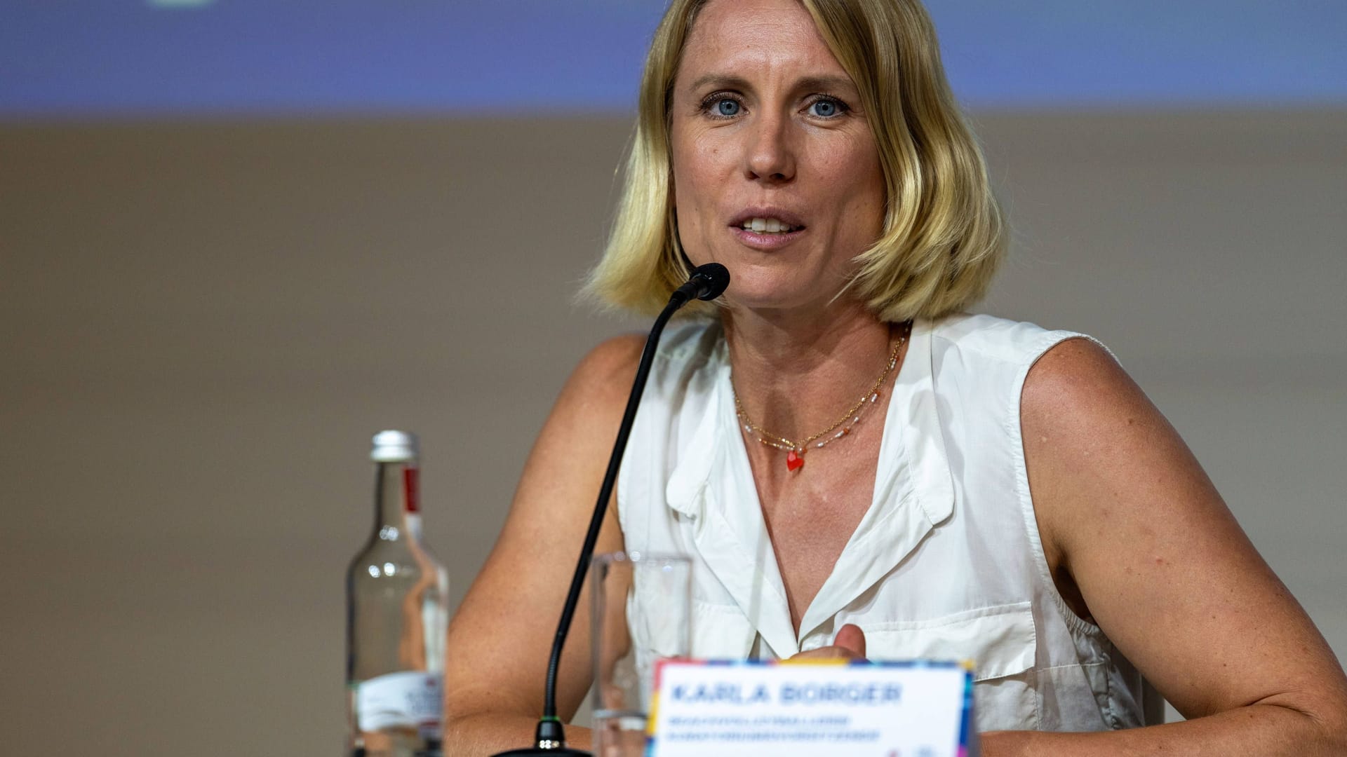 The opening press conference of the FISU Games on Tuesday, including Karla Borger, former vice world champion in volleyball.