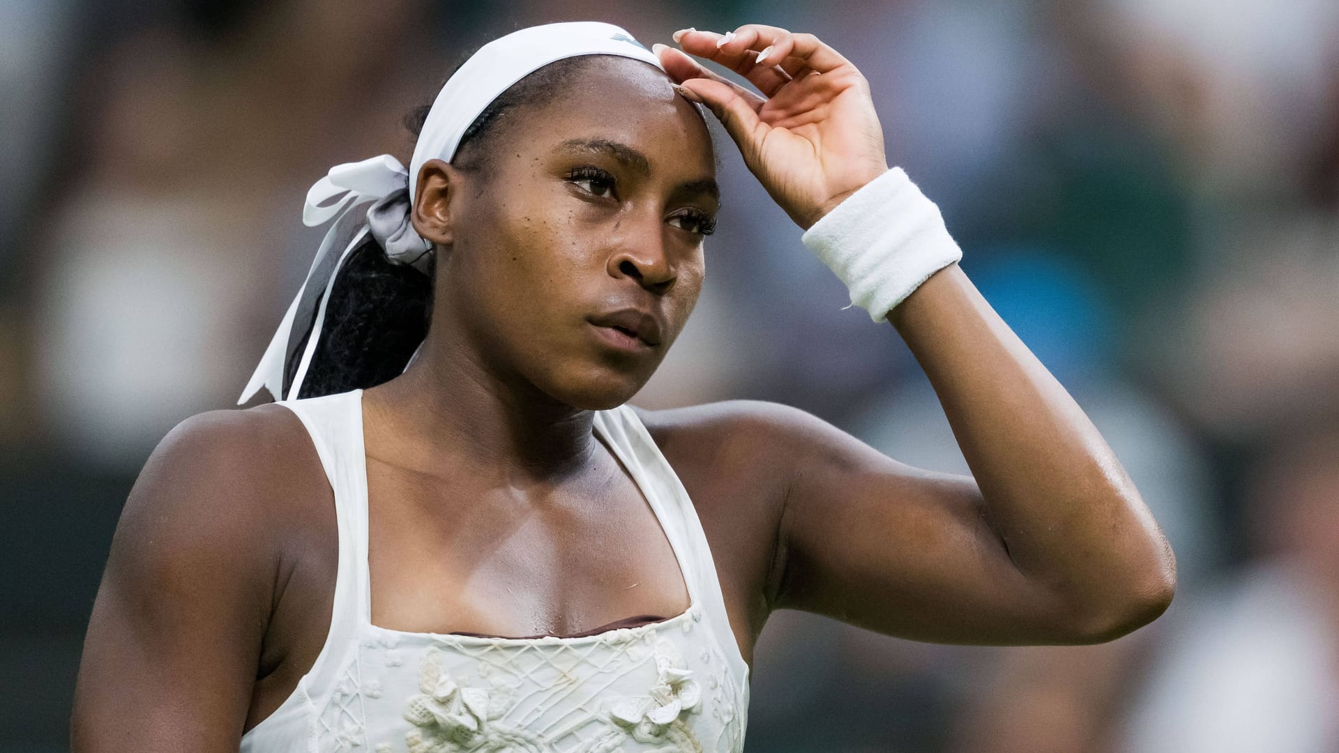 Rounded out: Coco Gauff disappointed after her defeat against Dajana Jastremska.