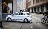 Enforcement employees drive around on the street in The Hague with scan cars, which check whether it has been paid for parking. Photo Robin Utrecht/ANP 