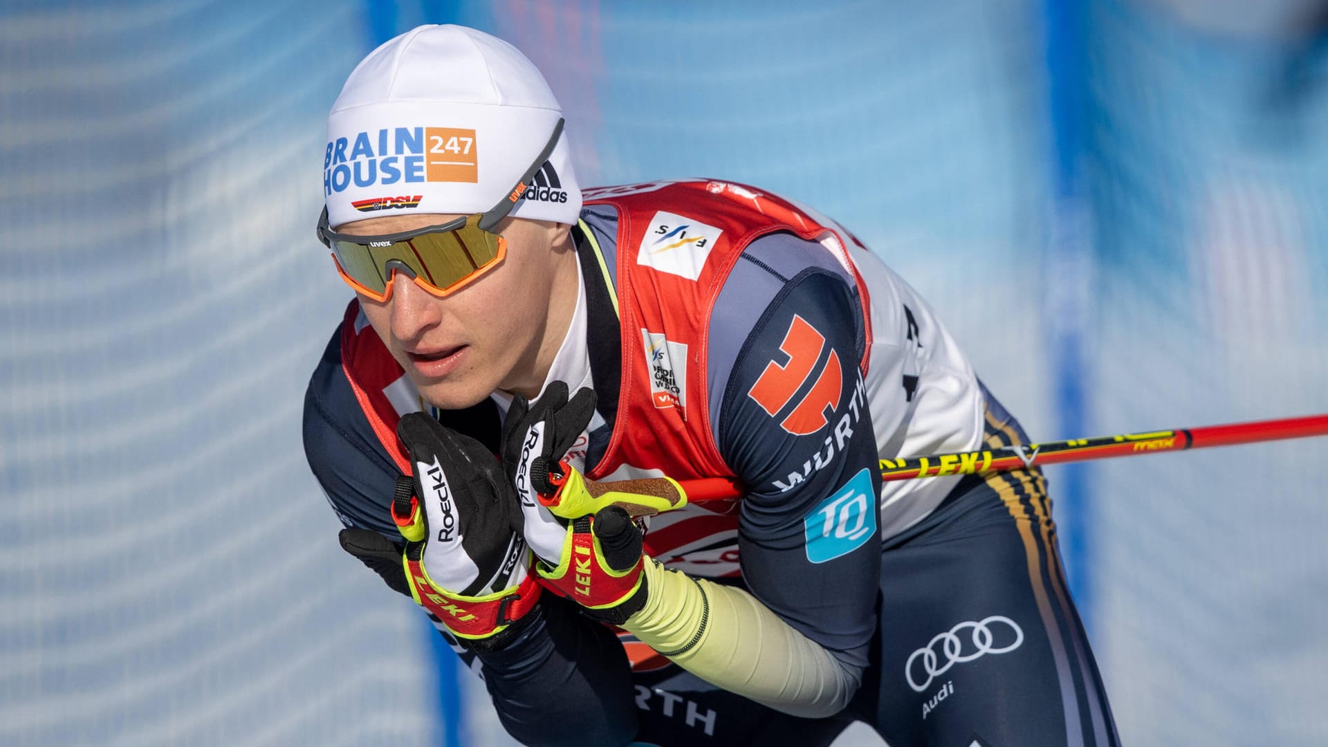 Manuel Faisst cut off as the best German in the Nordic combination.