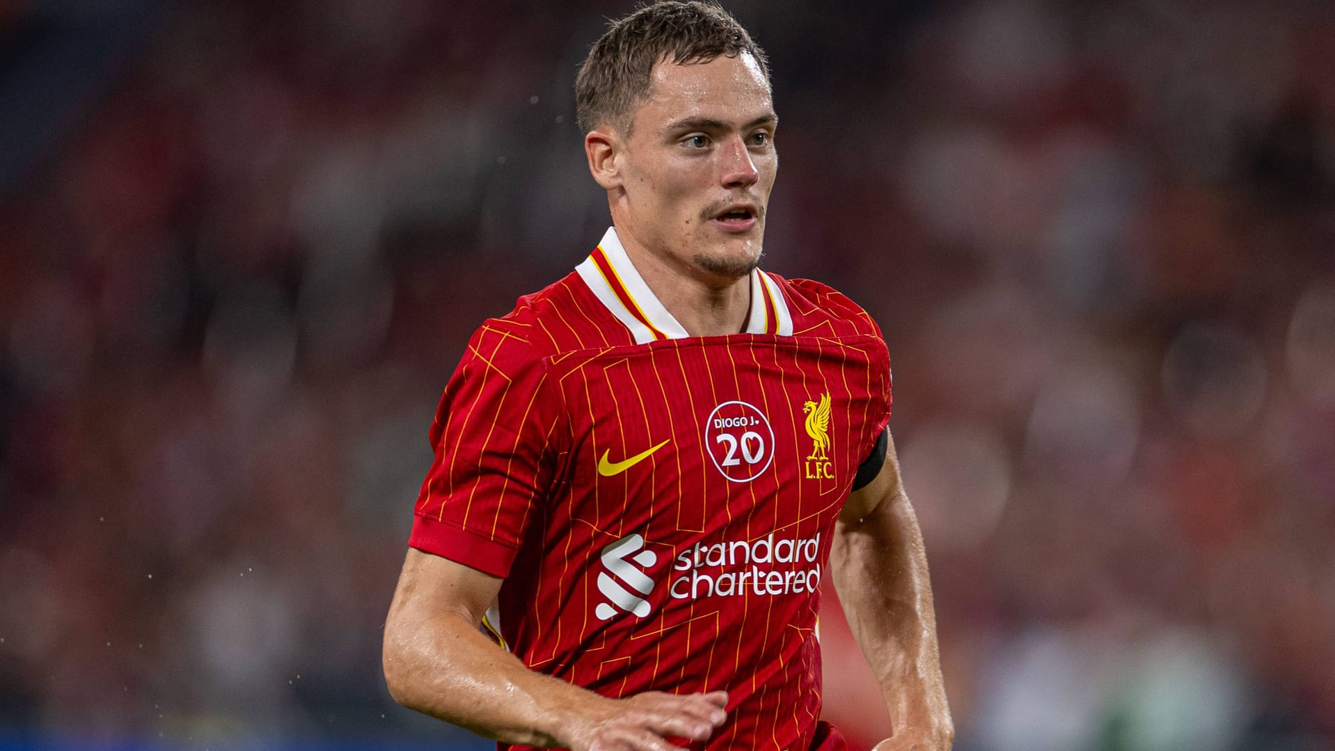 First public appearance in "Reds"-Trikot: Florian Wirtz in the Liverpool test against Milan.