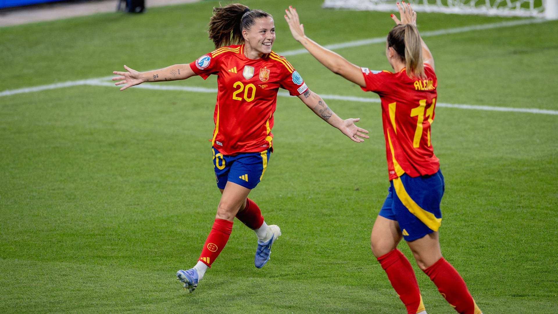 The decision: Spain Claudia Pina celebrates her goal to 2-0.