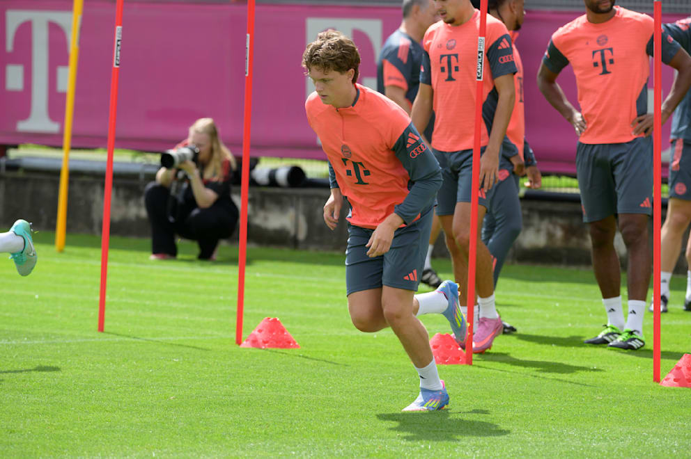 Paul Wanner (19) im Bayern-Training am Donnerstag