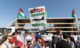 Protests in Berlin earlier this summer against German arms exports to Israel. Photo Kuenne/Presscov/Shutterstock 