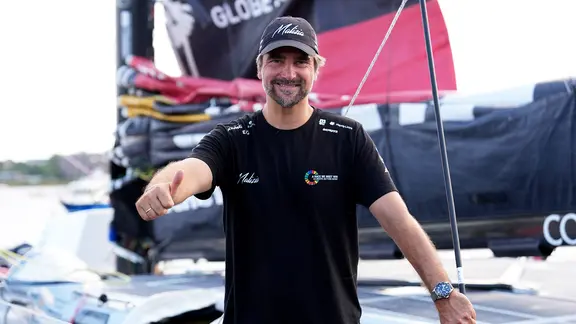Boris Herrmann at the Malizia - Seaexplorer in front of the Ocean Race in Kiel