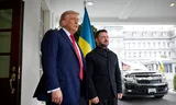 Donald Trump and VolodyMyr Zensky during their meeting in the White House (August 18, 2025).
