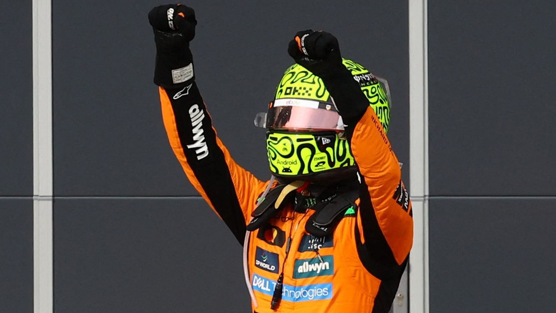 Fifth win of the season: Lando Norris celebrates his success in Hungary.