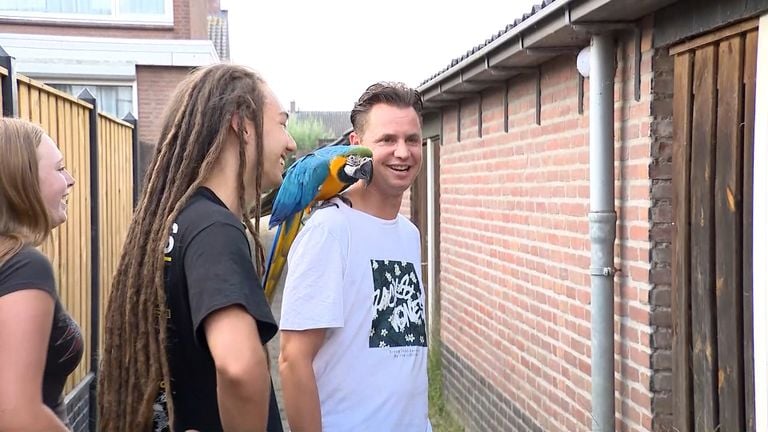 Stefan leaves Oro on his shoulder (photo: Omroep Brabant).