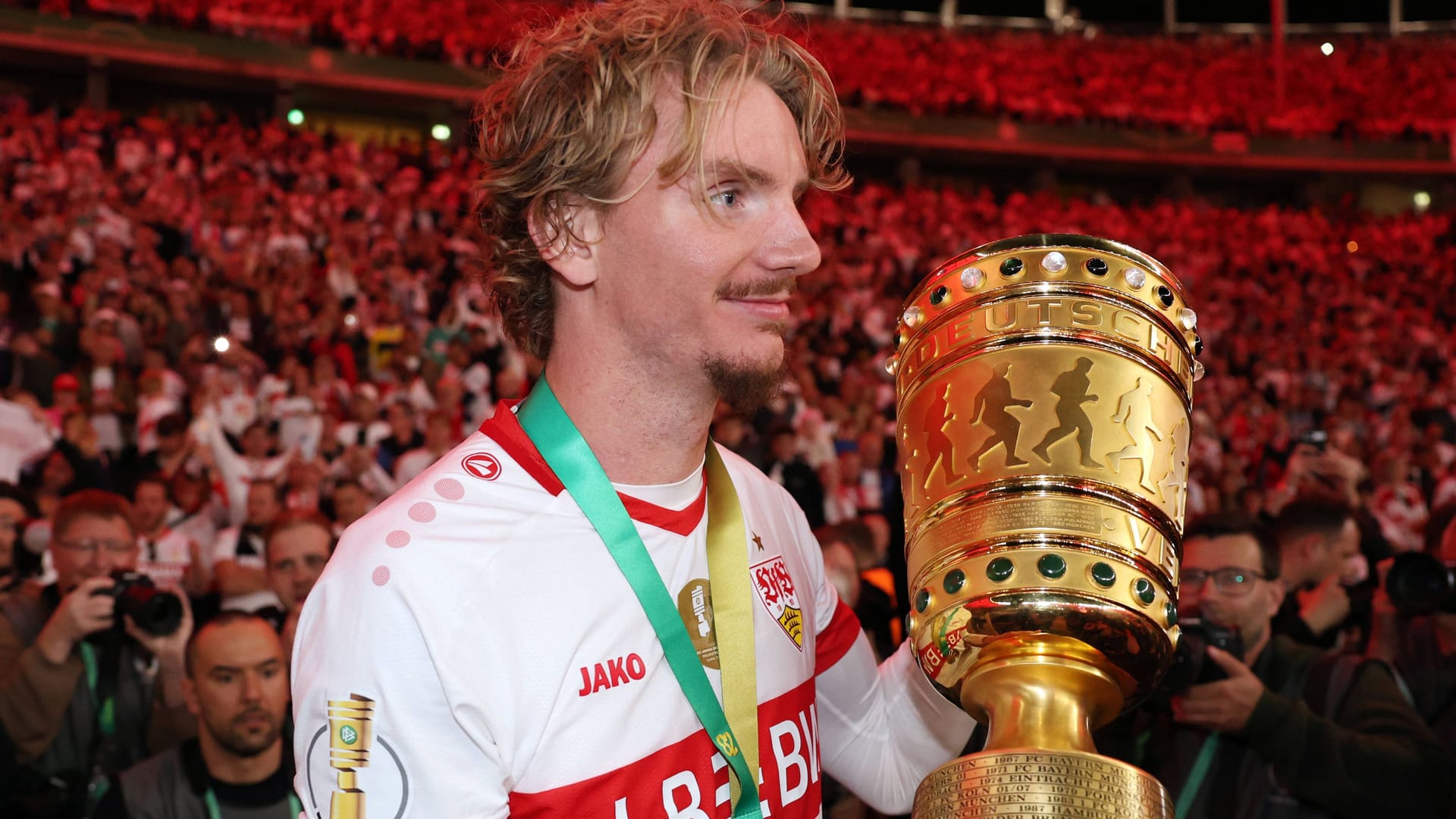 Nick Woltemade and VfB Stuttgart won the DFB Cup in 2025.