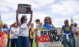 In June of this year, a protest march was in London that demanded that Russia kidnapped children to Ukraine and their parents will return. Photo Valcic/Sopa Images/Shutterstock