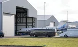 The plane with Duterte in Rotterdam.foto Robin van Lonkhuijsen/ANP