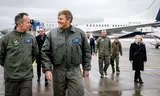 King Willem-Alexander on arrival for a working visit to the Dutch troops in Estonia. Photo Patrick van Katwijk/ANP 