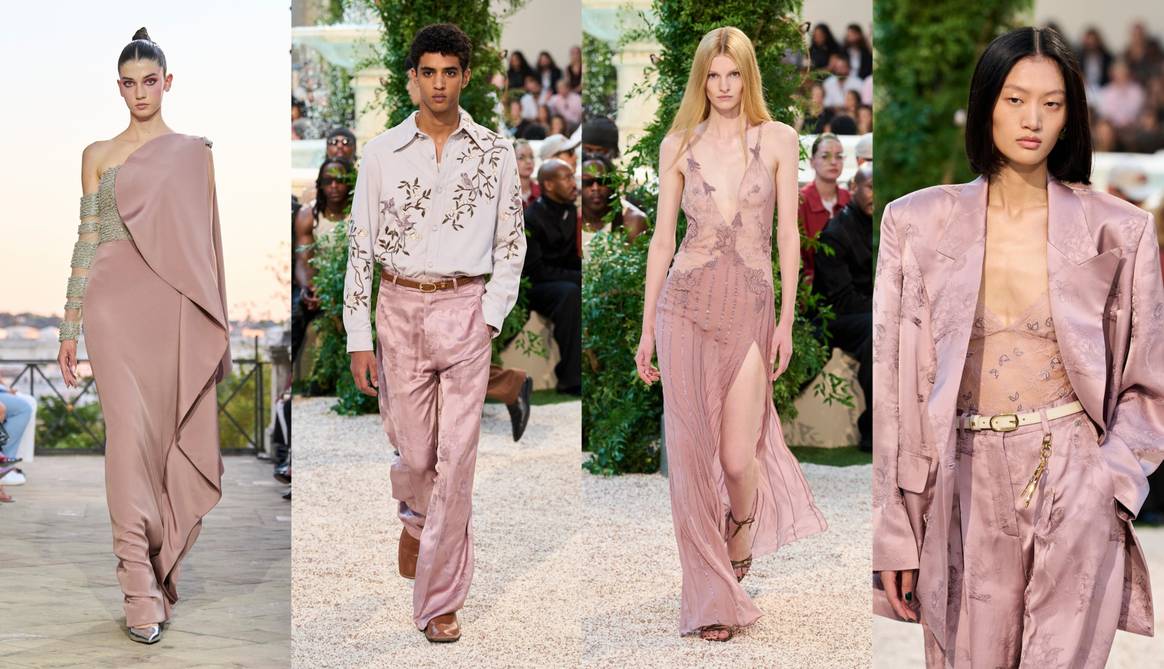 Dusty Rose: Antonio Grimaldi FW25 Haute Couture and Amiri SS26 Menswear (3x)