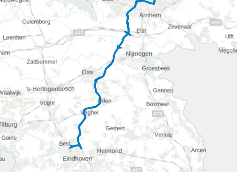 The closure of the A50 (image: Rijkswaterstaat).