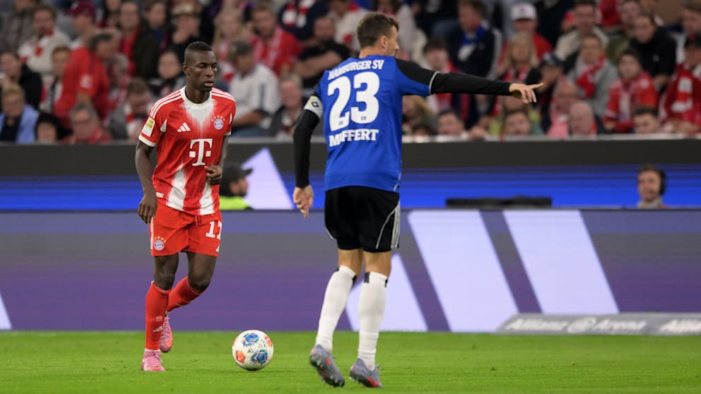 Nicolas Jackson (24) bei einem seiner ersten Ballkontakte für den FC Bayern
