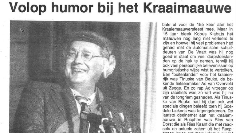 Johan in the newspaper as Kobus Krabbats. (photo: private archive)