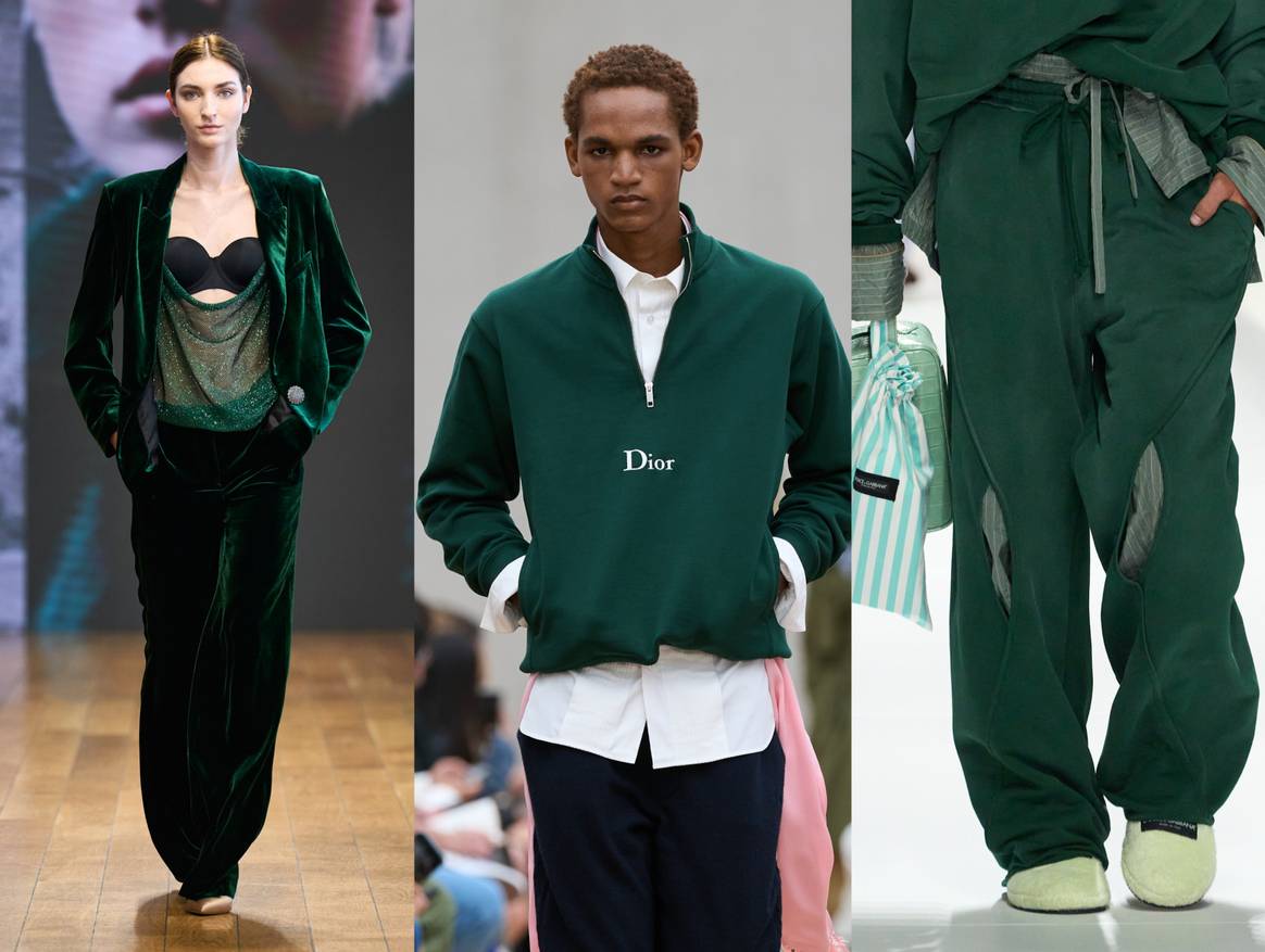 Deep green: Collini Milano 1937 FS26 - Ready to Wear, Dior Men FS26 - Menswear & Dolce & Gabbana FS26 - Menswear