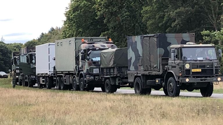 Small part of the convoy on Gilze Rijen Thursday afternoon (photo: Willem-Jan Joachems).