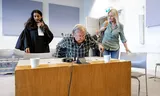 Lawyer Larab Mohammad (L) Harm Niesen (M) and Marjolijn Veenstra (r) van Fauna protection in the court of Utrecht in an attempt to suspend the permit for shooting the Wolf. Photo Robin van Lonkhuijsen 