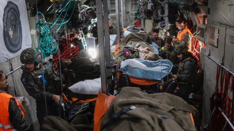 Inside the Swedish transport plane during the exercise (photo: Ministry of Defense).