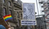 Signs at 'De Straat Op', a protest march in Amsterdam on 24 May against populism and division. Photos Sabine Joosten/ANP