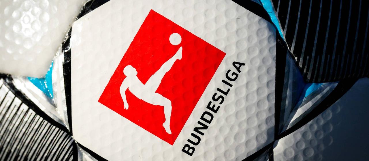 The Bundesliga logo on the official game ball