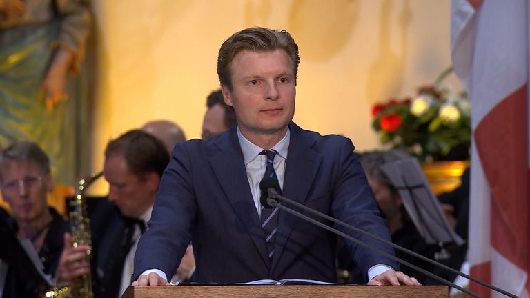 Outgoing minister Ruben Brekelmans spoke about the importance of defending freedom (image: Omroep Brabant).