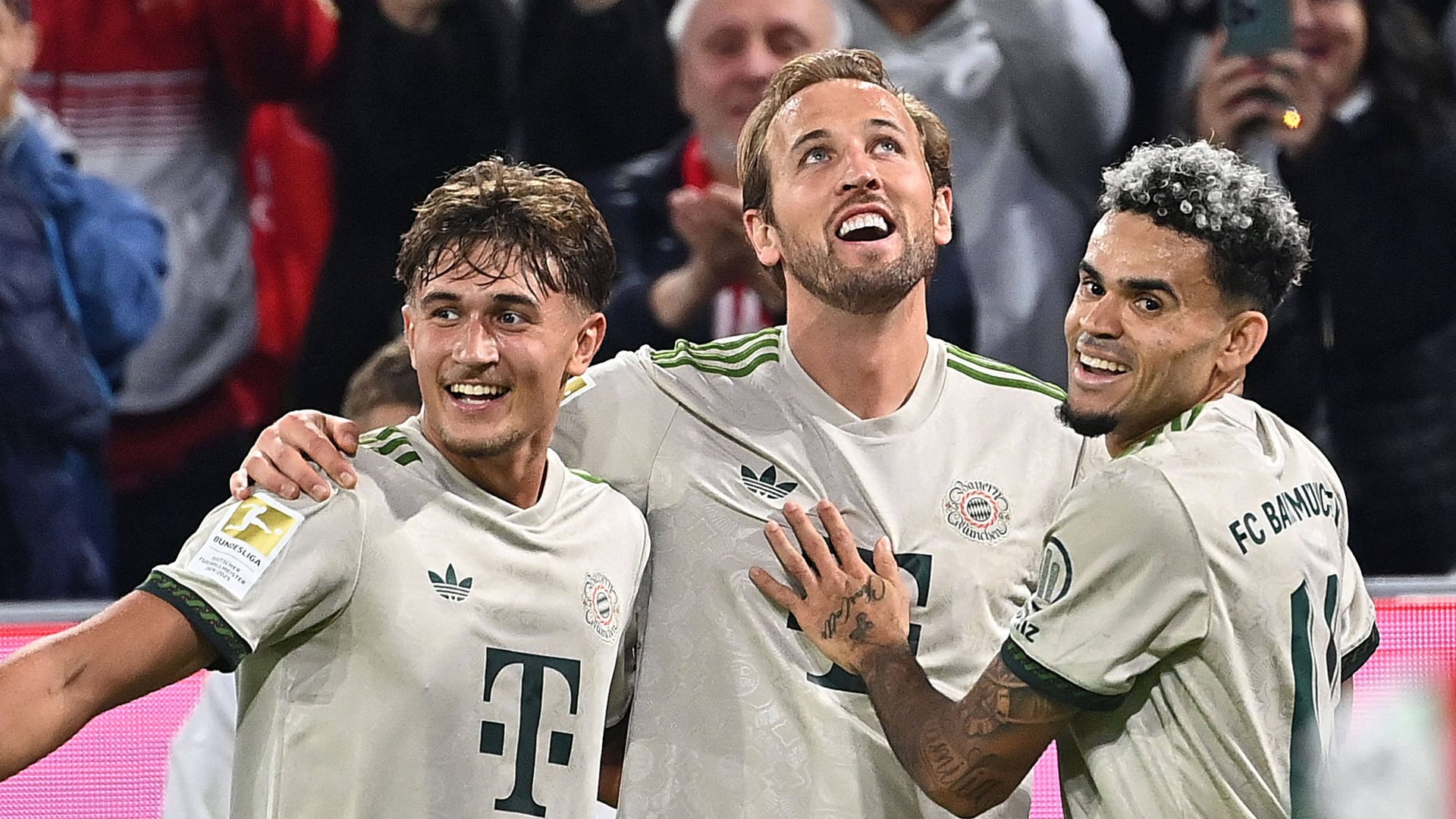 Tom Bischof, Harry Kane and Luis Díaz (from left to right): They were all in the starting eleven against Bremen.