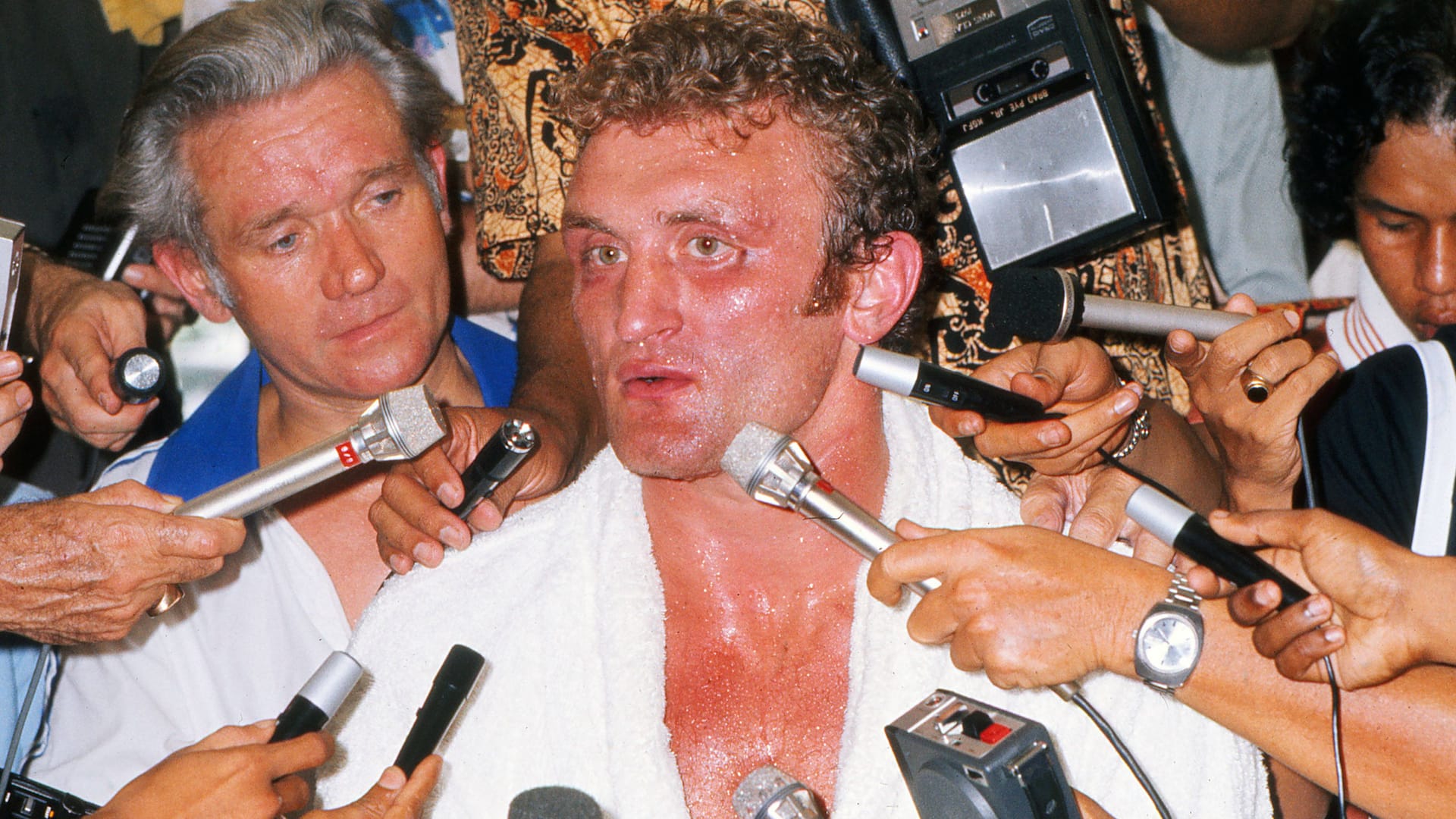 Joe Bugner in 1975 after his second fight against Muhammad Ali: of a total of 83 fights in his career, the Hungarian native won 69.