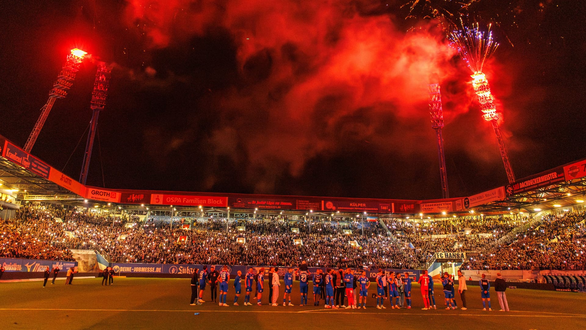 The pyro show in Rostock for the floodlight masts: Apparently, the operation was not without consequences.