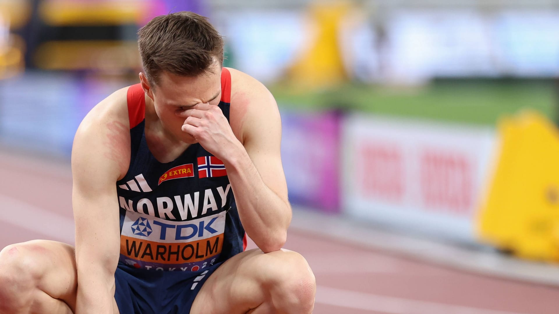 Karsten Warholm: His world record is 45.94 seconds over 400 meters hurdles.