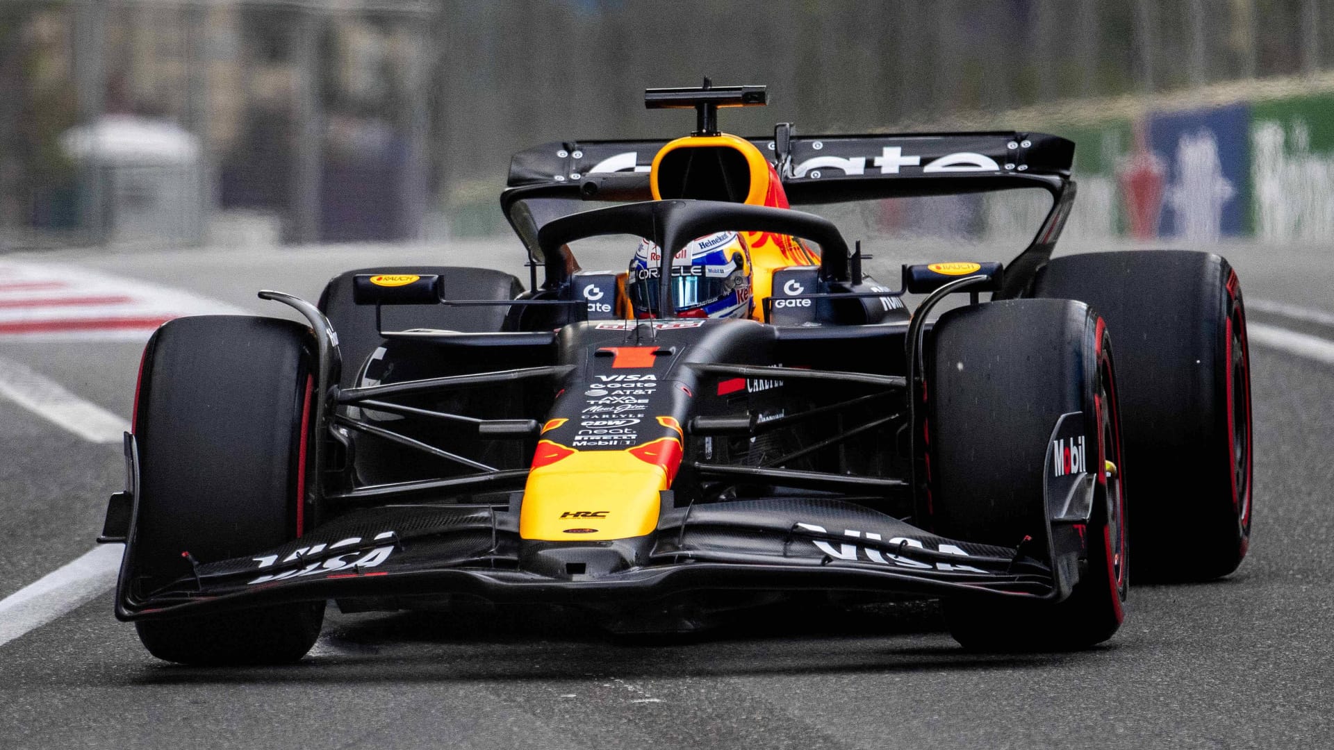 Max Verstappen: He gets his Red Bull under control.