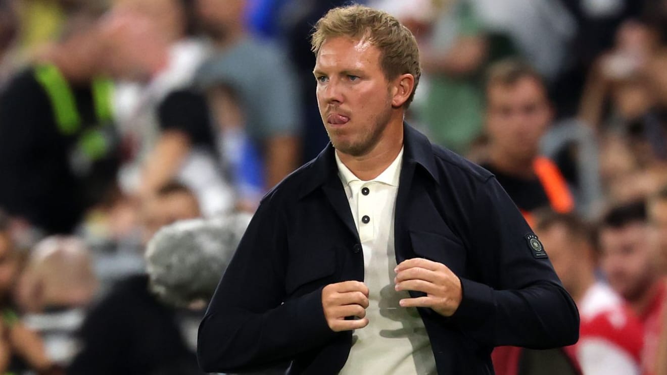 Excepted: national coach Nagelsmann on the edge of the game in Slovakia.