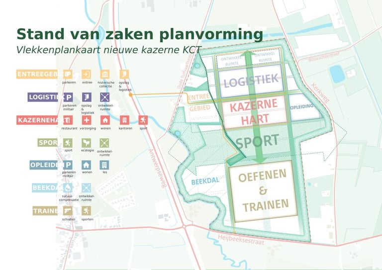 The 'stain board map' with a possible design of the intended location (source: Ministry of Defense).