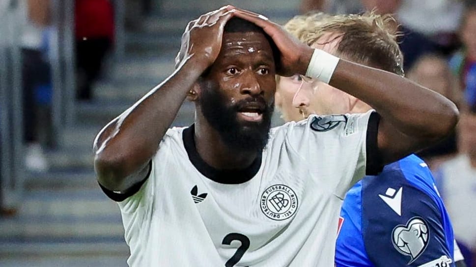Stunned: DFB defender Antonio Rüdiger in the game against Slovakia.