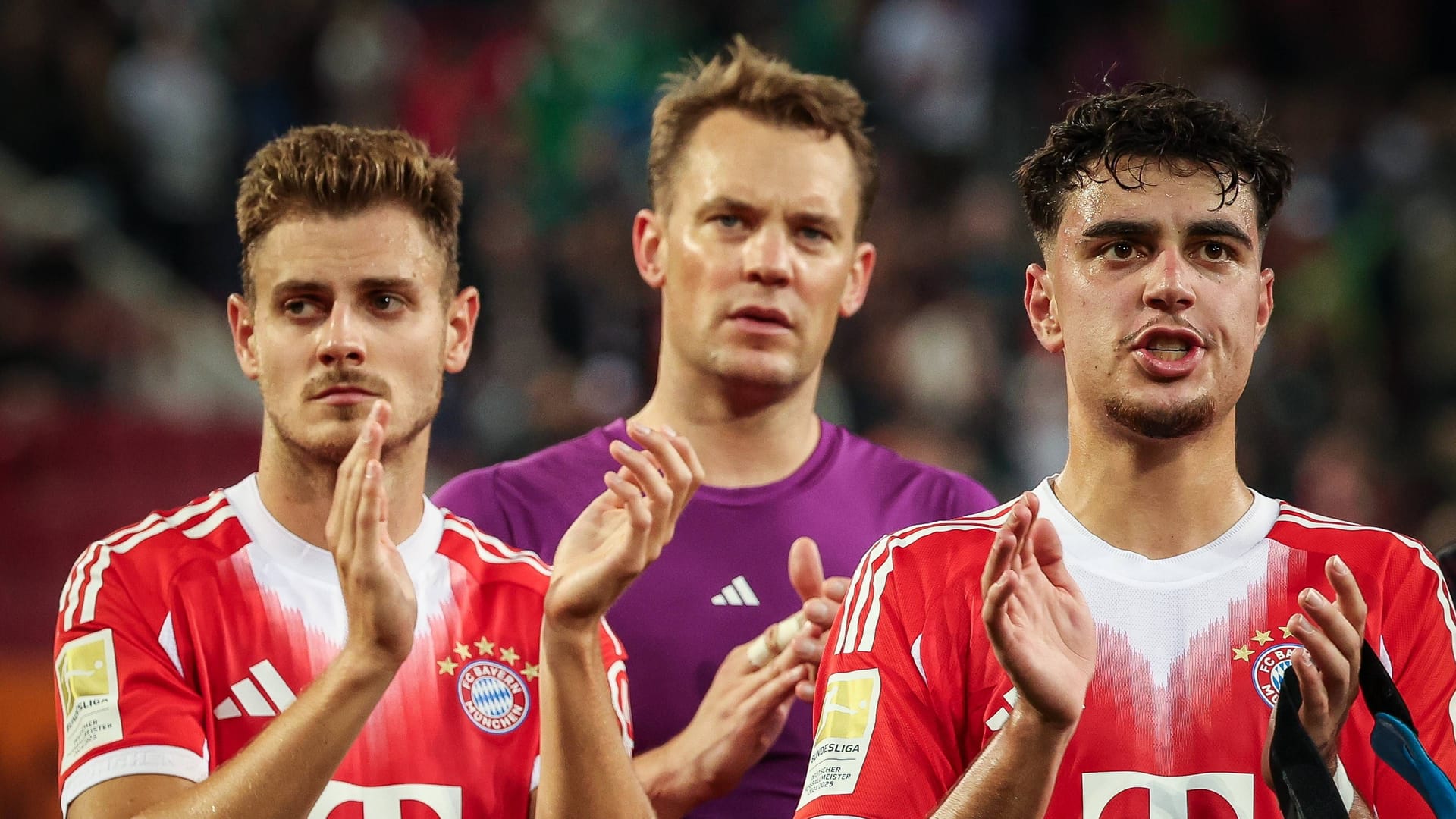 Josip Stanišić, Manuel Neuer and Aleksandar Pavlović (from left to right): The Croatian becomes father again.