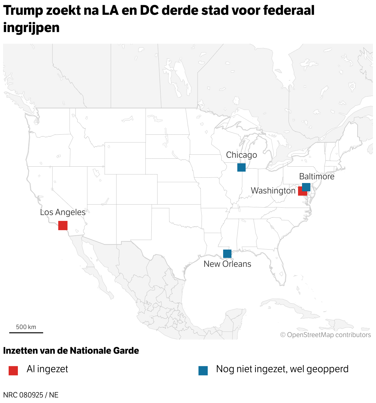 Trum is looking for LA and DC Third City for Federal Intervention (Locator Map)