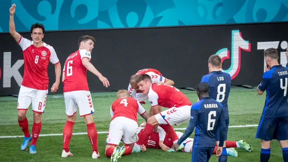 The Dane Christian Eriksen is motionless in the European Championship game against Finland | Imago / Ritzau Scanpix The Dane Christian Eriksen is motionless in the European Championship game against Finland