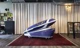 The suicide capsule at a presentation in Switzerland, in July this year. 