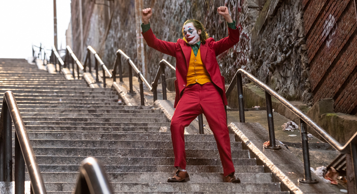 Scene from “Joker” - Joaquin Phoenix reaches for the Oscar