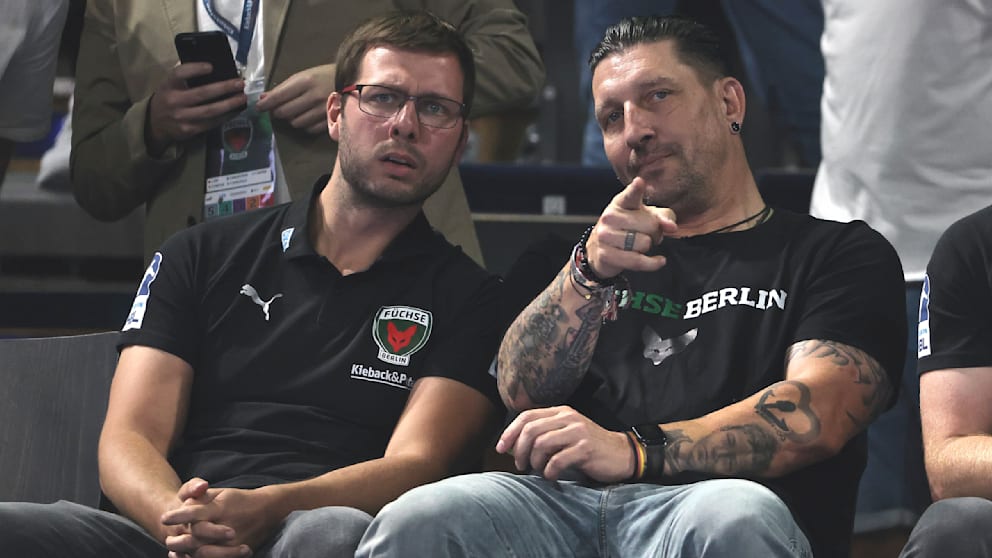Da war er noch offiziell für die Füchse im Einsatz: Stefan Kretzschmar (r.) mit Ex-Trainer Jaron Siewert