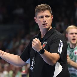 Nicolej Krickau celebrates a goal for Füchse Berlin. (Photo: IMAGO / Contrast)