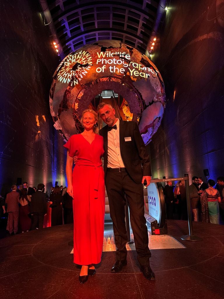 Stefan Gerrits with his partner during the Wildlife Photographer of the Year 2025 gala (photo: Stefan Gerrits). 