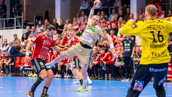 Justus Fischer (TSV Hannover-Burgdorf) in the EL game in Fredericia.