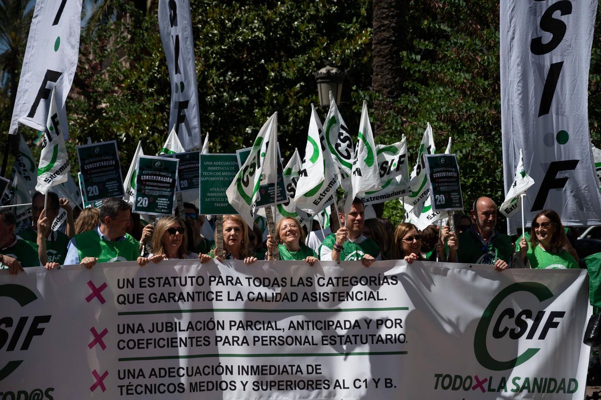 CSIF protest in Badajoz.