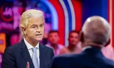 Party leaders Geert Wilders (PVV) and Frans Timmermans (GroenLinks-PvdA) during SBS6's Debate of the Netherlands. 