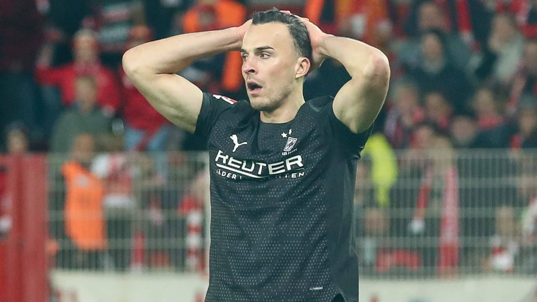 Despairing: Gladbach's Haris Tabaković in the game at Union Berlin.